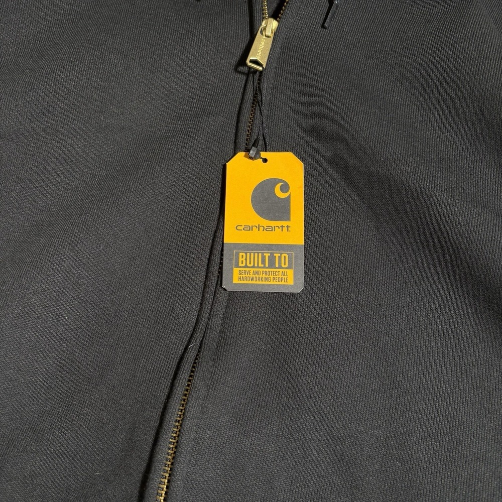 Carhartt Men's Regular Black Cotton/Polyester Full Zip Hoodie Size XL (New) - Picture 2 of 8